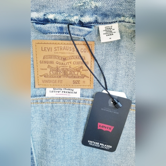 LEVI'S Levi Strauss & Co. Vintage Relaxed Trucker Jacket Distressed Patchwork - Picture 11 of 16